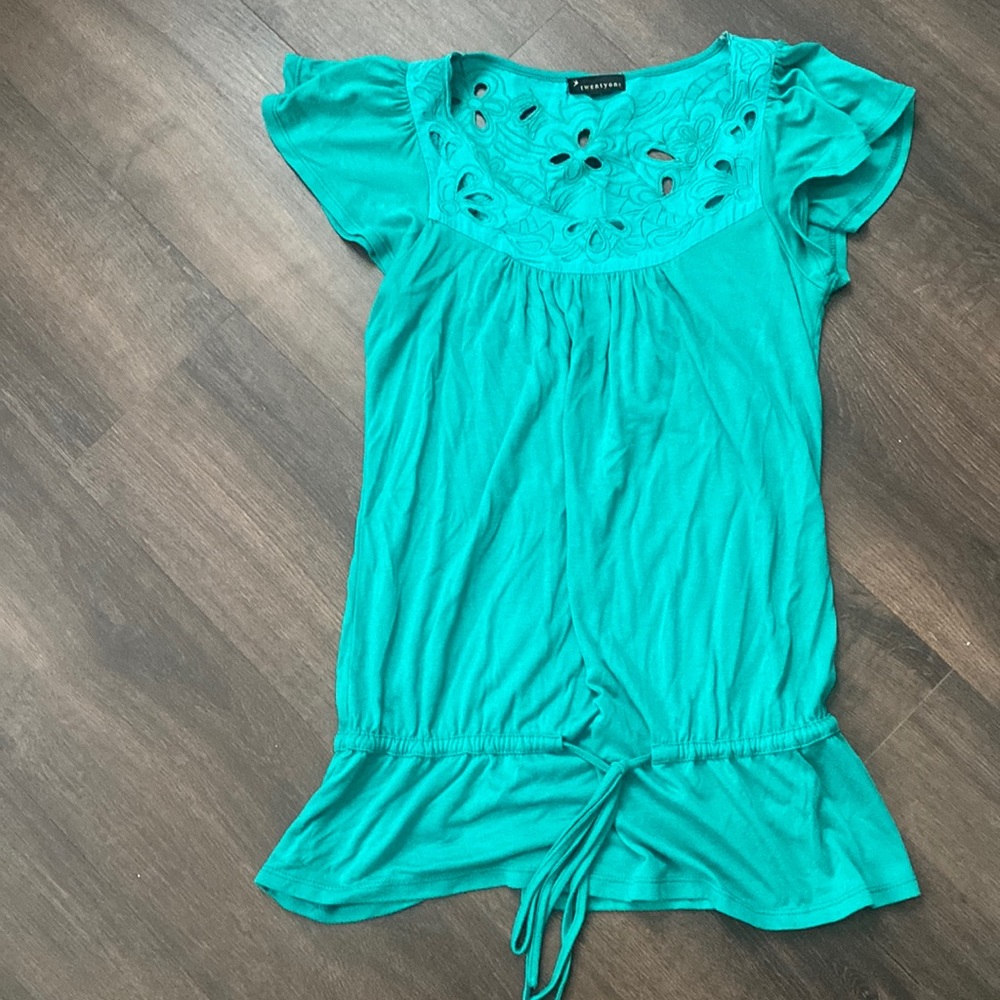 Teal long too/short dress